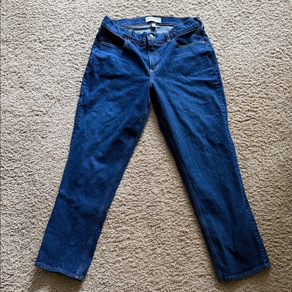 Abercrombie & Fitch Women's Straight Leg Jeans - Dark Blue